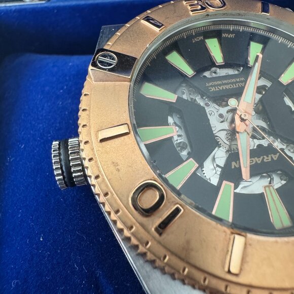 Aragon Silverjet 8N24 Miyota Skeleton Automatic Watch 50mm - ROSE GOLD - A232ROS - Picture 4 of 12